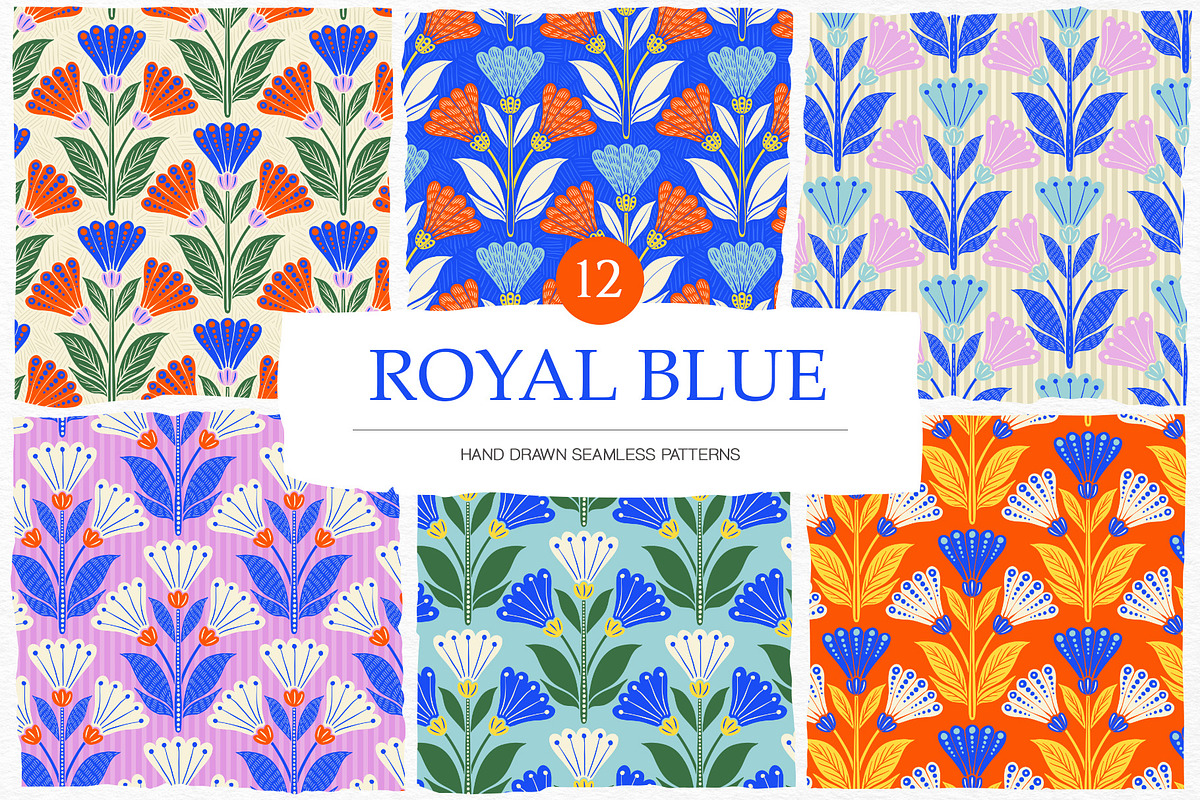 Royal Blue Patterns, a Pattern Graphic by GVGraphics (Photo 1 of 9)
