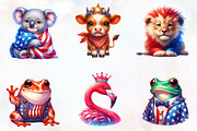 Patriotic Cute Animals Clipart, an Illustration by RobertsArt (Thumbnail 6 of 8)
