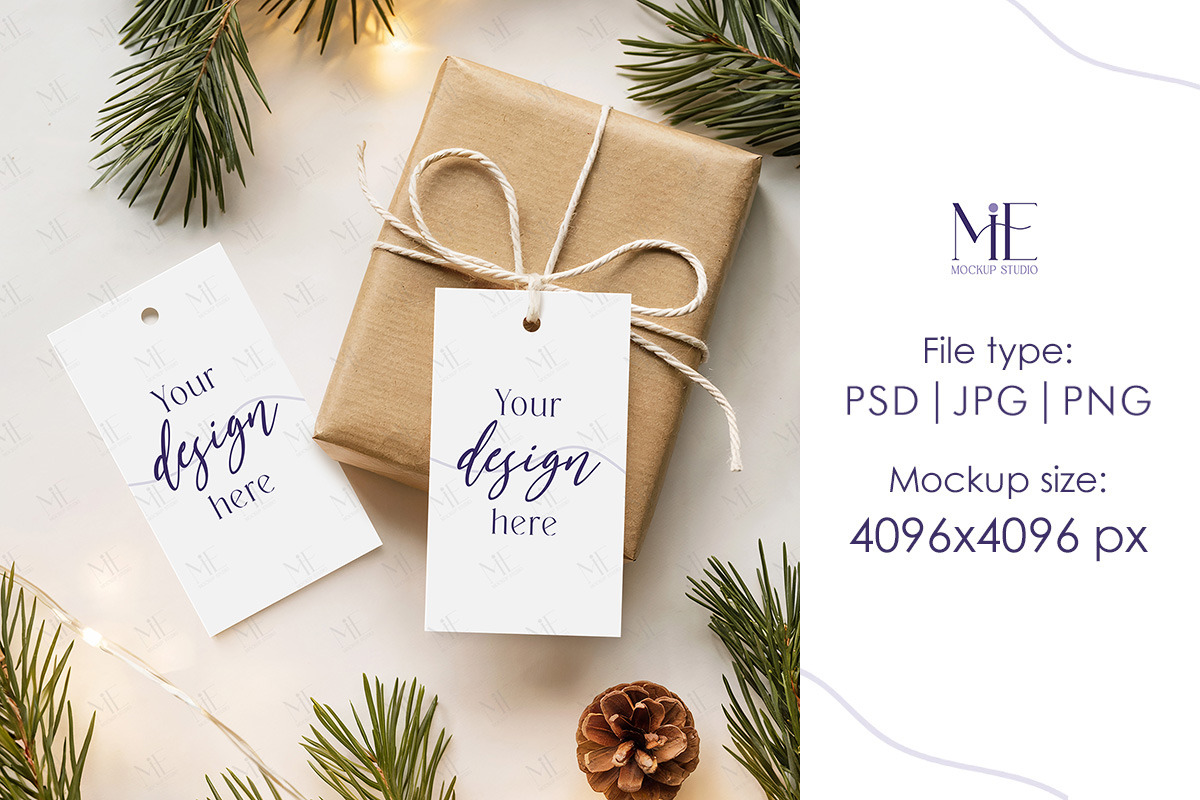 Elegant Holiday Gift Tag Mock up, a Mockup by Mie Mockup Studio (Photo 2 of 7)