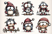 Whimsical Christmas Birds Clipart, an Illustration by Dream Creation (Thumbnail 3 of 7)