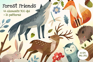 Forest Animals. Woodland Collection