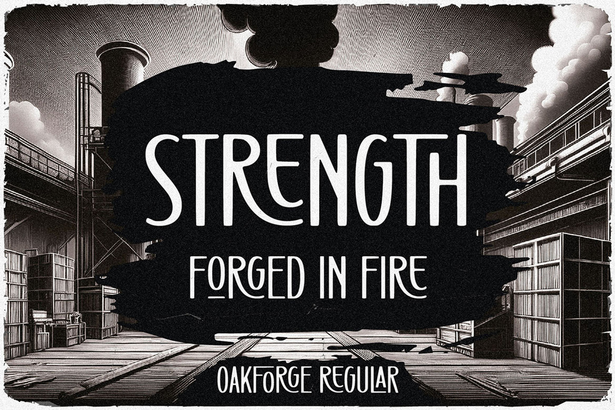Oakforge - Retro Display Font, a Sans Serif Font by JumboDesign (Photo 2 of 6)