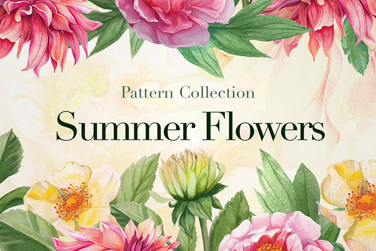 Summer flowers seamless pattern, a Pattern Graphic by Yana Dobrik (Photo 1 of 11)