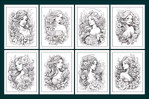 Beautiful Mermaid Coloring Pages