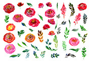 Acrylic & Watercolor Flowers Roses, an Illustration by GraphicsDish (Thumbnail 2 of 2)