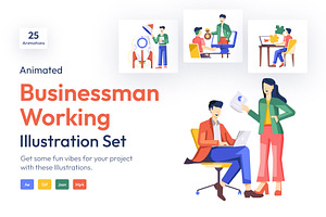 Animated Business illustration Set, a Work Illustration by Vectors Market