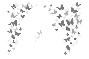 Black Silhouettes Of Butterflies