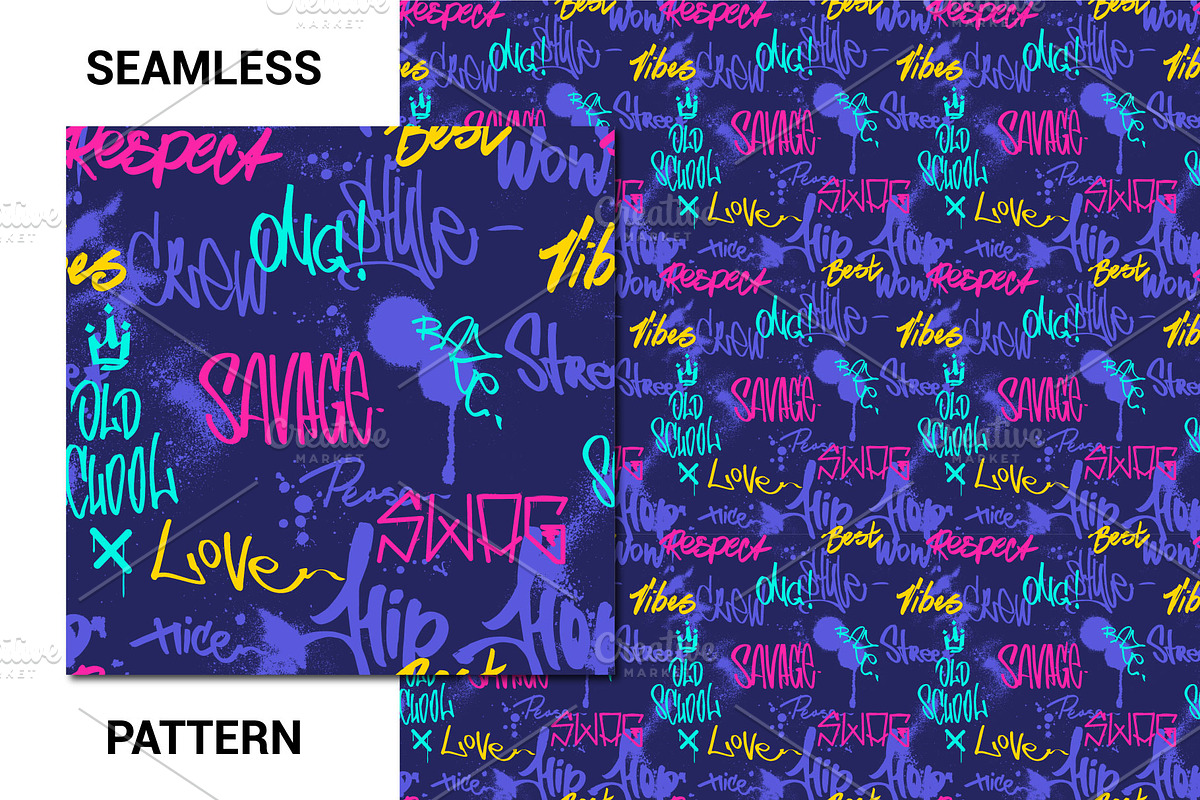 Graffiti Seamless pattern, a Pattern Graphic by SergeyBitos (Photo 4 of 4)