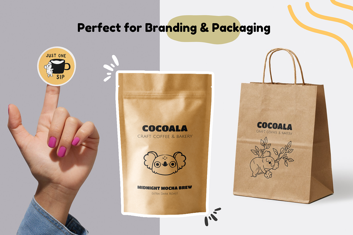 Mascot logo & coffee shop line art, a Graphic by Heartwarming Art (Photo 5 of 12)