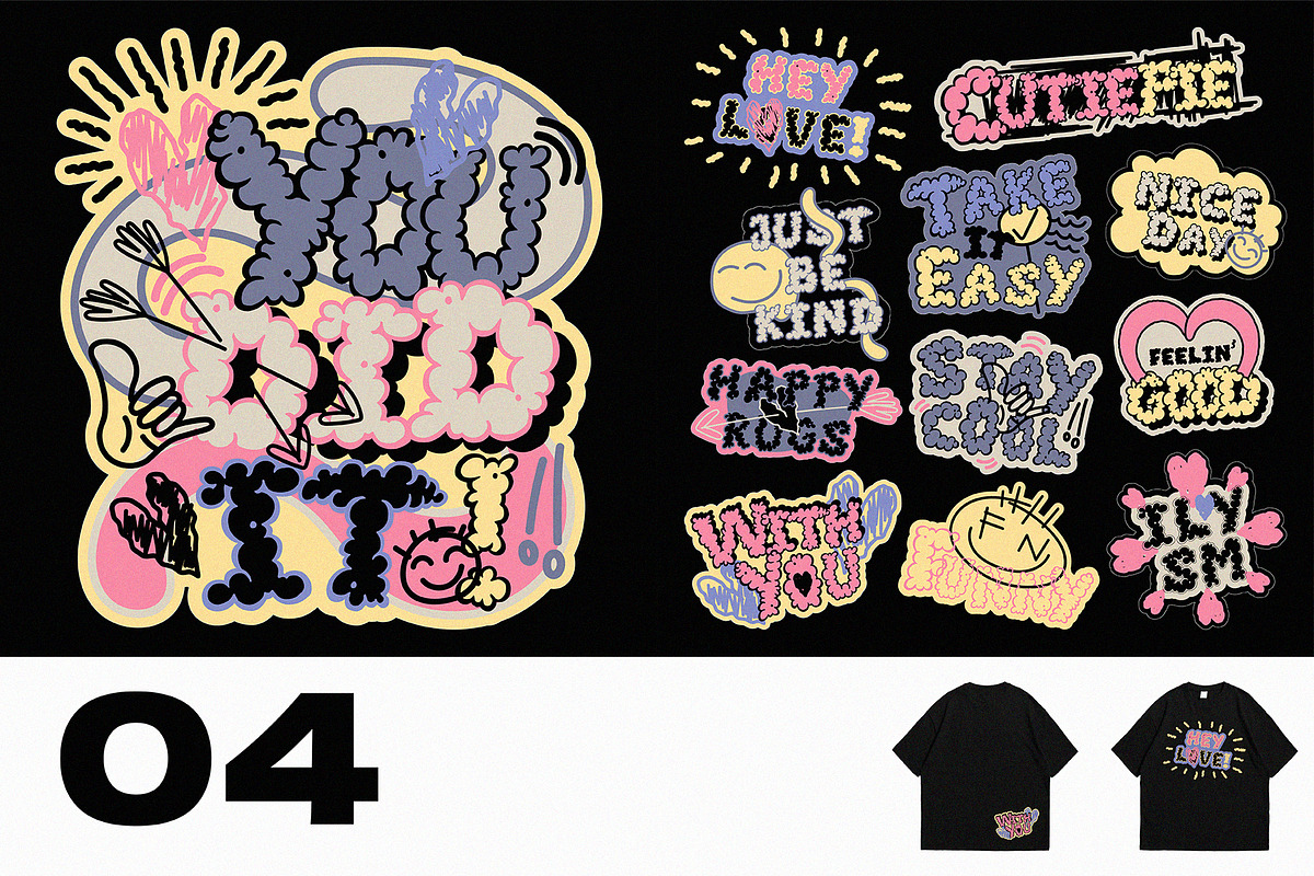 Love Typography Sticker Pack Vol.1, a Graphic by 159room.studio (Photo 5 of 6)