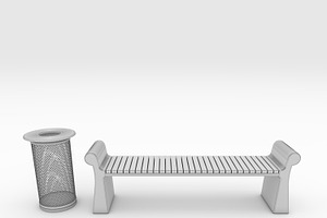 3D Model Bench Park 25