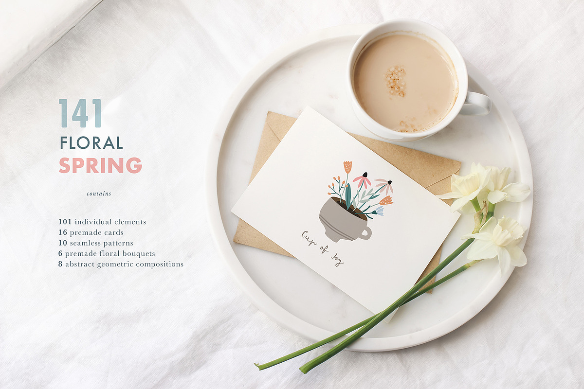 Floral & abstract spring set, an Animal Illustration by Tabita's shop (Photo 3 of 16)