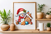 Christmas Funny Snowman Watercolor, a Seasonal Illustration by Craft Nest (Thumbnail 4 of 5)