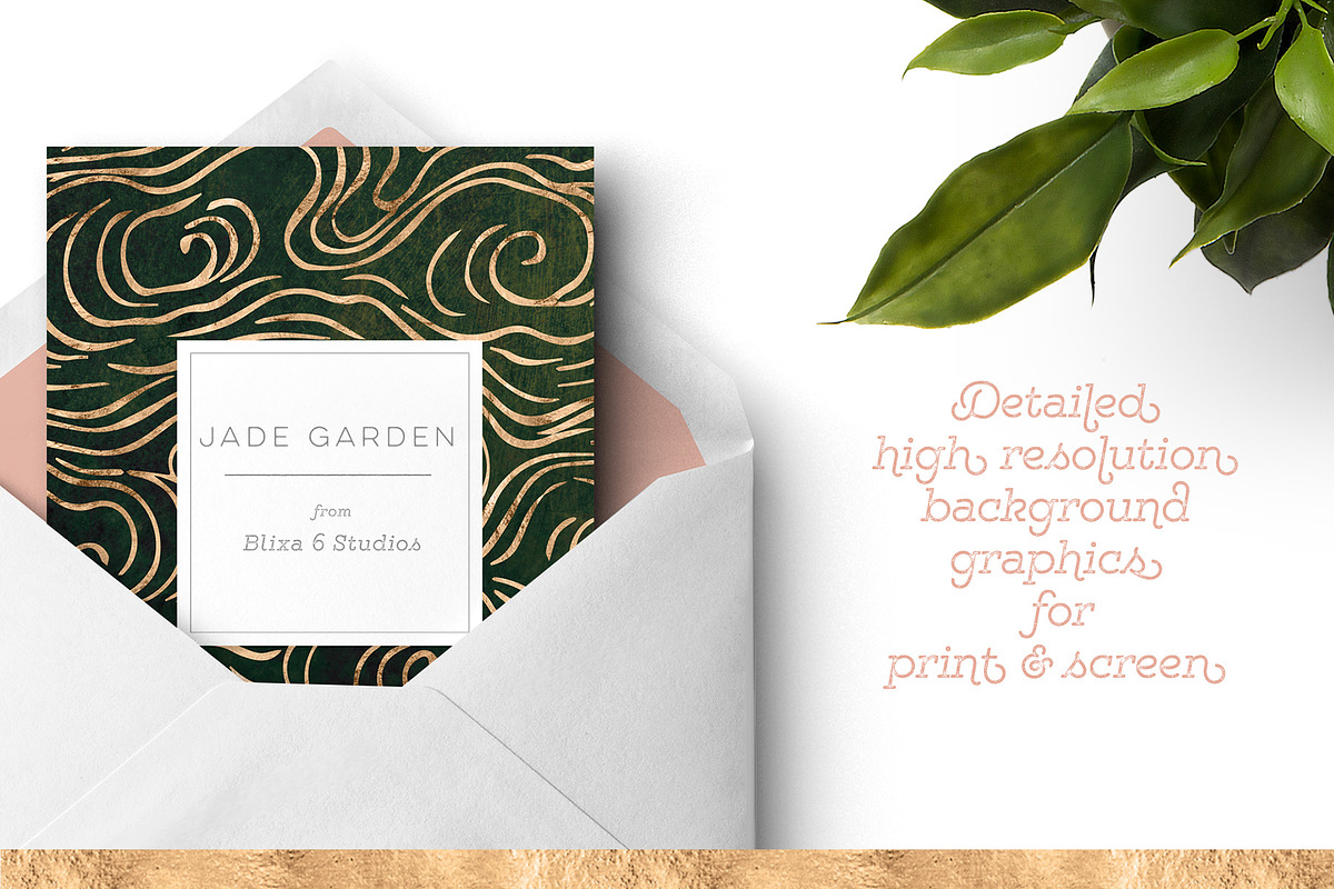 Seas of Green & Rose Gold Waves, a Pattern Graphic by Blixa 6 Studios (Photo 3 of 3)
