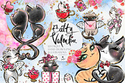 Valentine Cats Glitter Clipart PNG, an Animal Illustration by KaramfilaS (Thumbnail 1 of 14)