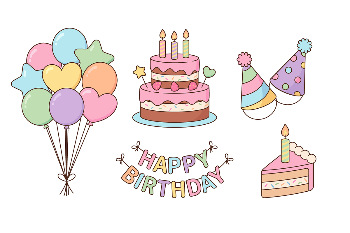 Birthday party elements and icons, an Object Illustration by Cmeree (Photo 2 of 3)