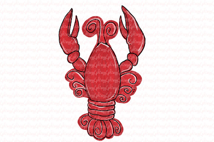 Mardi gras crawfish clipart