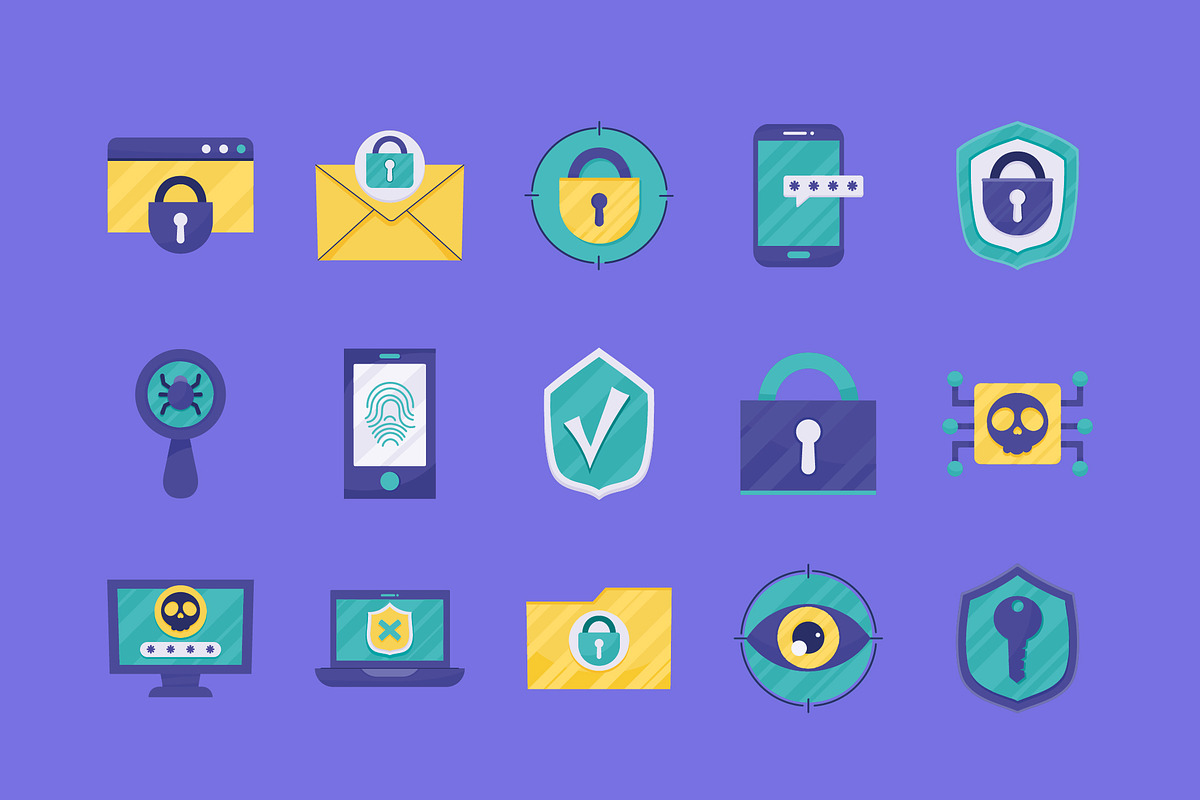 Cybersecurity Icons Set