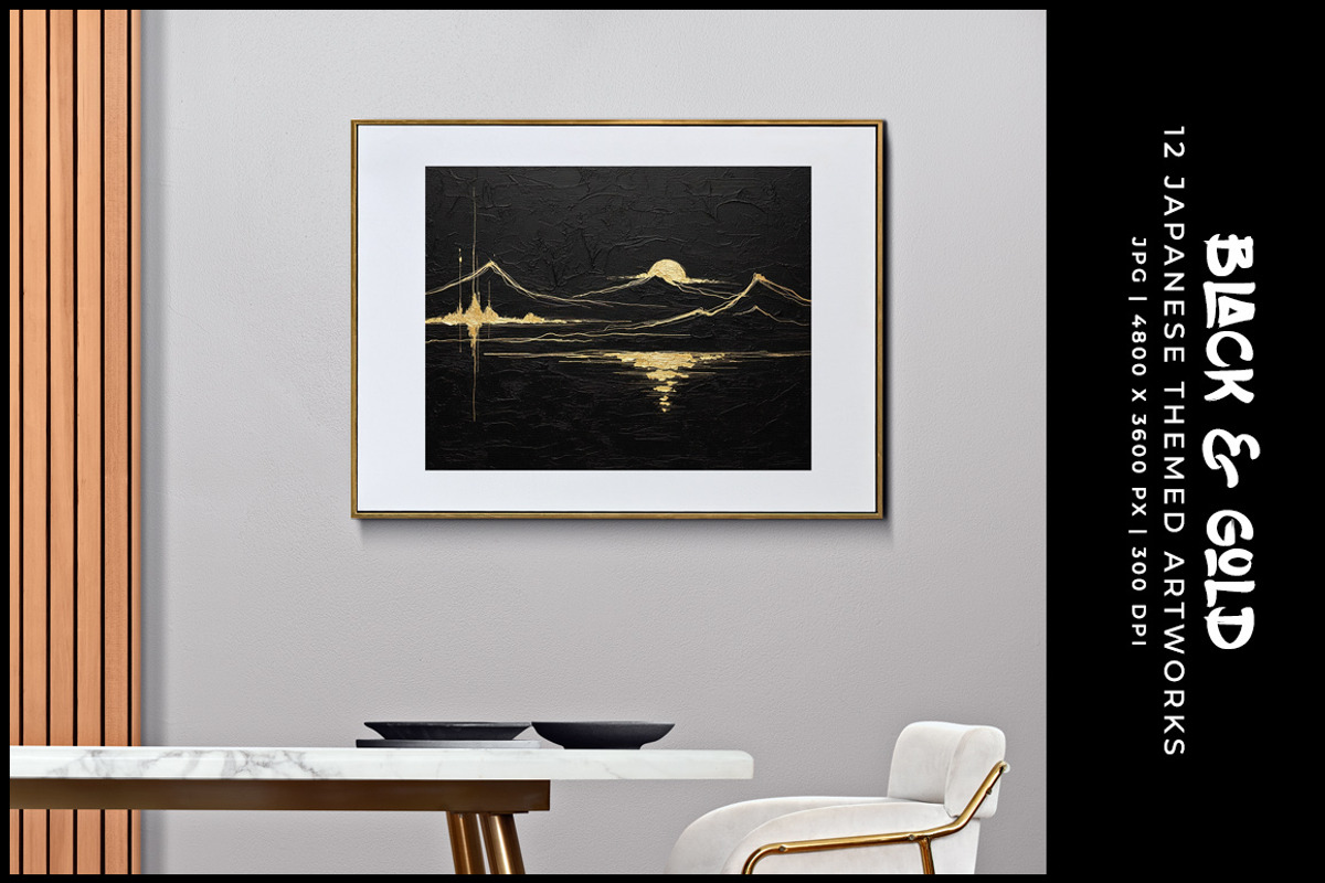 Black and Golden Japanese Artworks, a Decorative Illustration by Digital Art Creations (Photo 7 of 7)