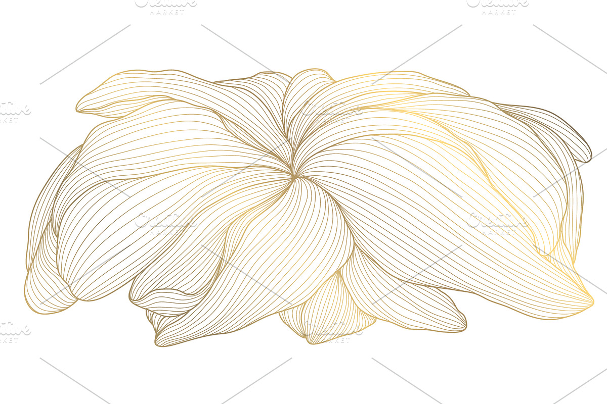 Flowers and Leaves Line Luxury Art, a Pattern Graphic by Marylia (Photo 14 of 27)