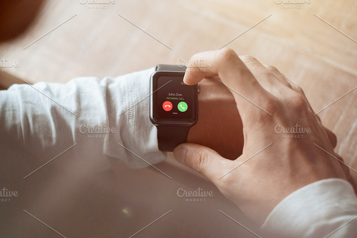 Smartwatch Mockups Bundle v1, a Wearable Device Mockup by Abstract Background (Photo 7 of 12)