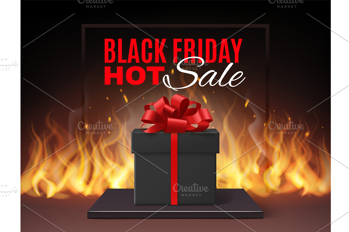 Black friday sales poster. Burning, an Object Illustration by YummyBuum