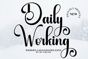 Daily Working, a Handwritten Font by FreshTypeINK (Thumbnail 1 of 8)