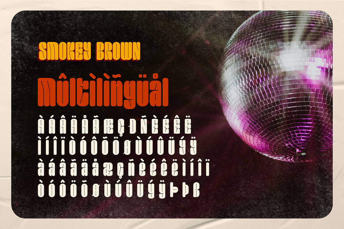 Smokey Brown - Funky Type, a Sans Serif Font by ikiiko (Photo 7 of 7)
