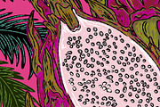 Banana Watermelon Dragon Fruit, a Pattern Graphic by NayaChu (Thumbnail 7 of 9)