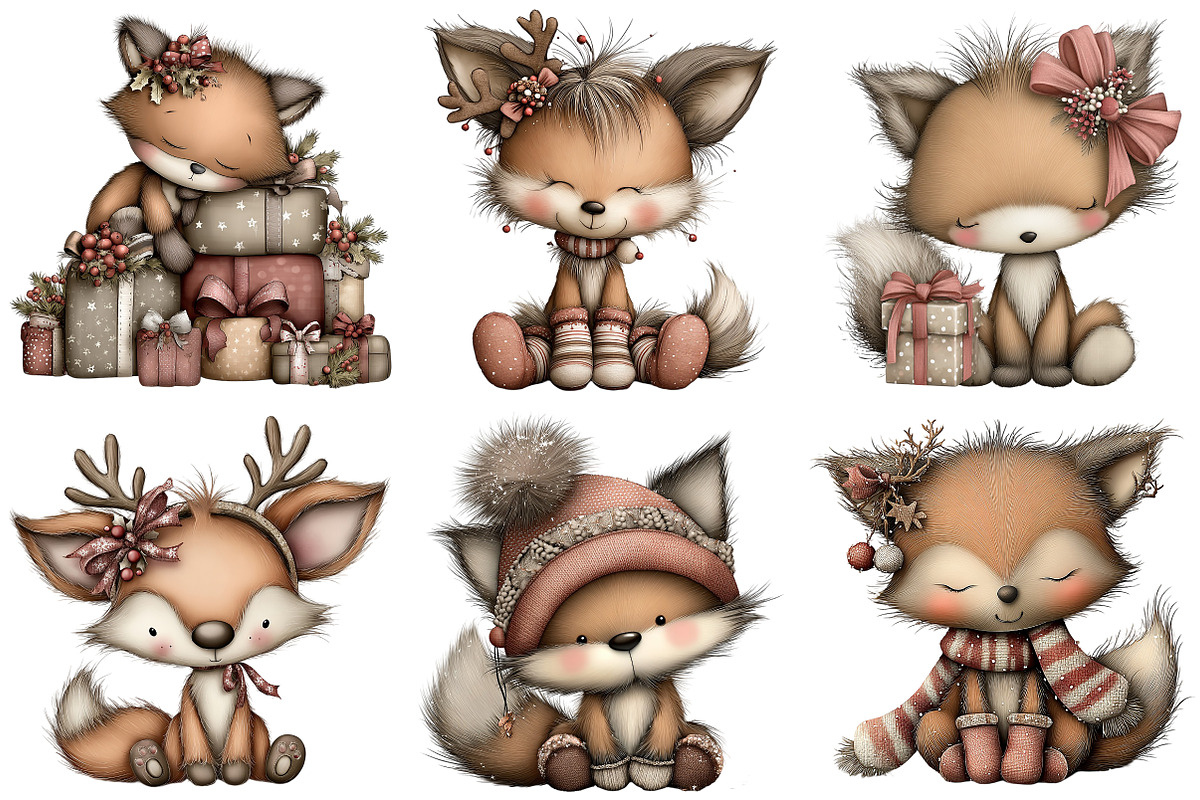 Whimsical Christmas Fluffy Fox PNG, an Illustration by Craft Nest (Photo 3 of 9)