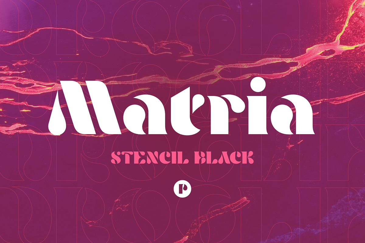Maria Stencil Black, a Serif Font by Pedroglifos (Photo 1 of 6)