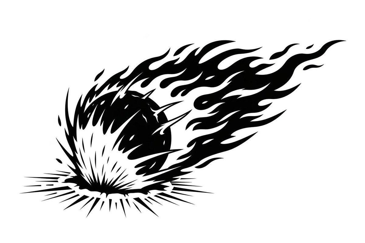 Fire Meteor Comet Silhouette Bundle, an Illustration by Designs_River (Photo 50 of 51)