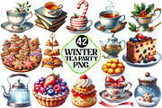 Winter Tea Party Clipart, an Illustration by Pixels.Craft (Thumbnail 1 of 7)