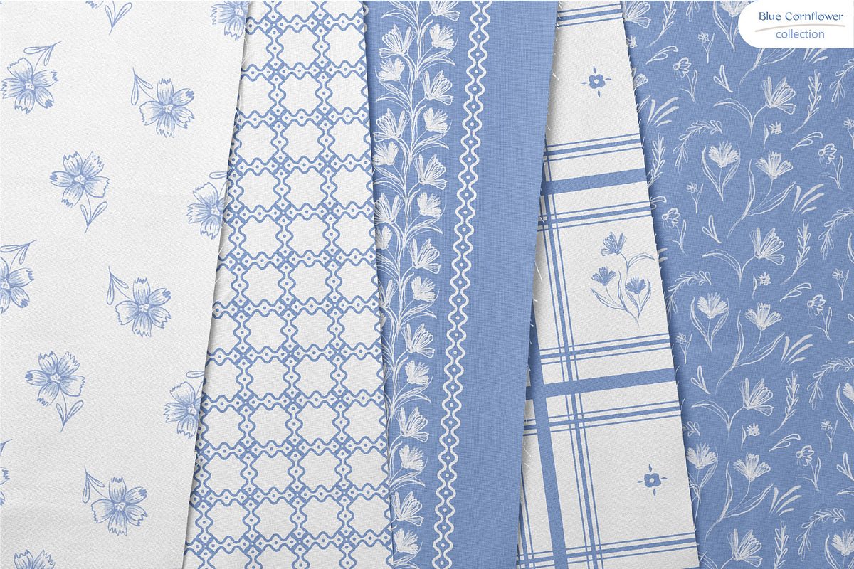 Blue Cornflower - Seamless Patterns, a Pattern Graphic by Milky April (Photo 2 of 6)