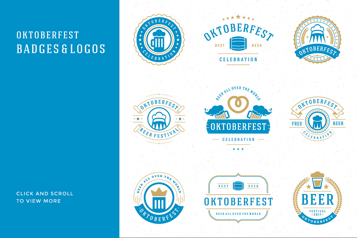 Oktoberfest vintage badges & labels, a Branding & Logo Template by Vasya Kobelev (Photo 14 of 25)