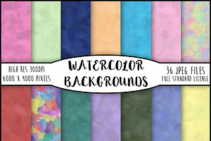 36 Colourful Watercolour Backgrounds