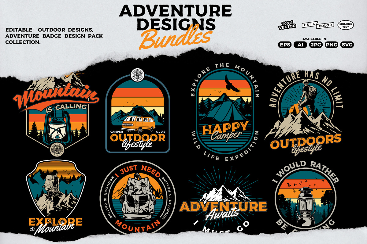 Adventure outdoor designs bundles,, a Sport Illustration by The BolzStudio (Photo 1 of 5)
