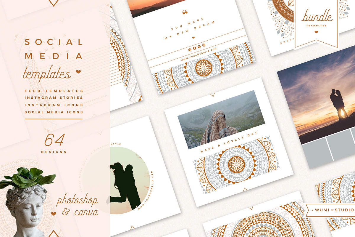 Social Media Pack |Bundle 64 Designs, a Social Media Template by Wumi Studio (Photo 1 of 10)