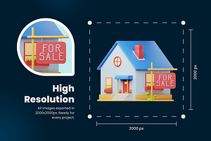 3D Real Estate Icons