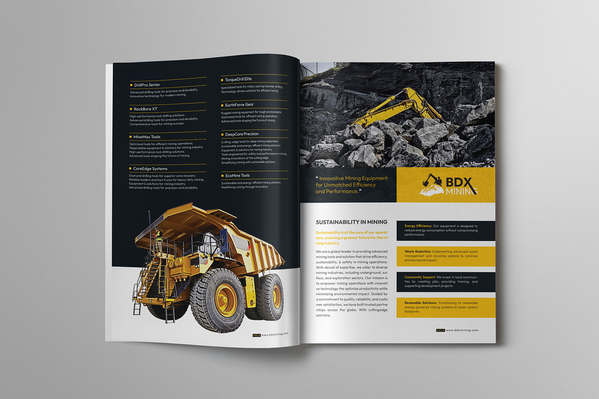 Mining Industry Catalog Brochure, a Brochure Template by VectStock (Photo 4 of 7)