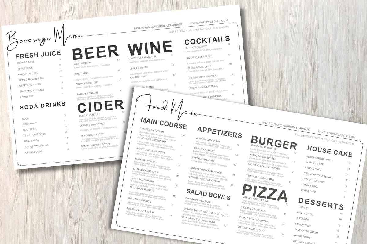 Food & Drink Menu Template, a Templates & Theme by iloveTemplate (Photo 1 of 7)