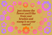 Retro Flowers Procreate Stamp Brush, a Brush Add-On by Dear Darling Design (Thumbnail 2 of 7)