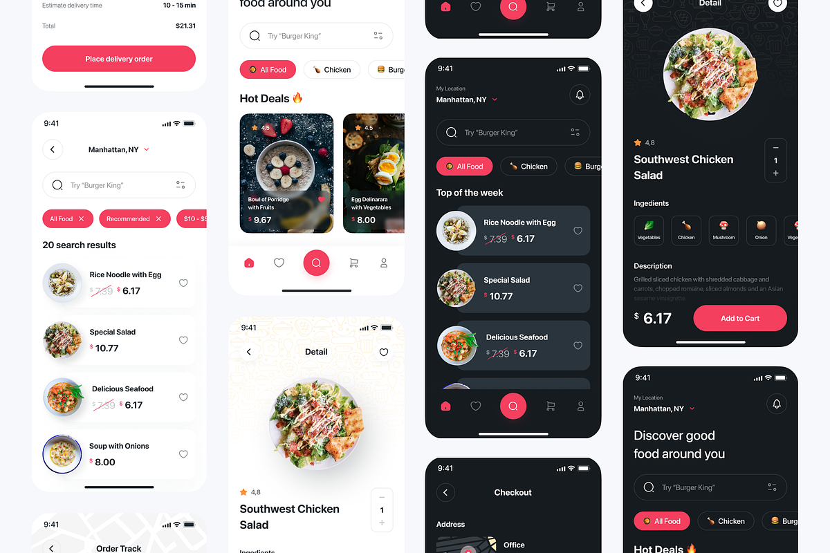 Foodline - Food Delivery App UI Kit, an UI Kit Template by Unpixel Design (Photo 2 of 6)