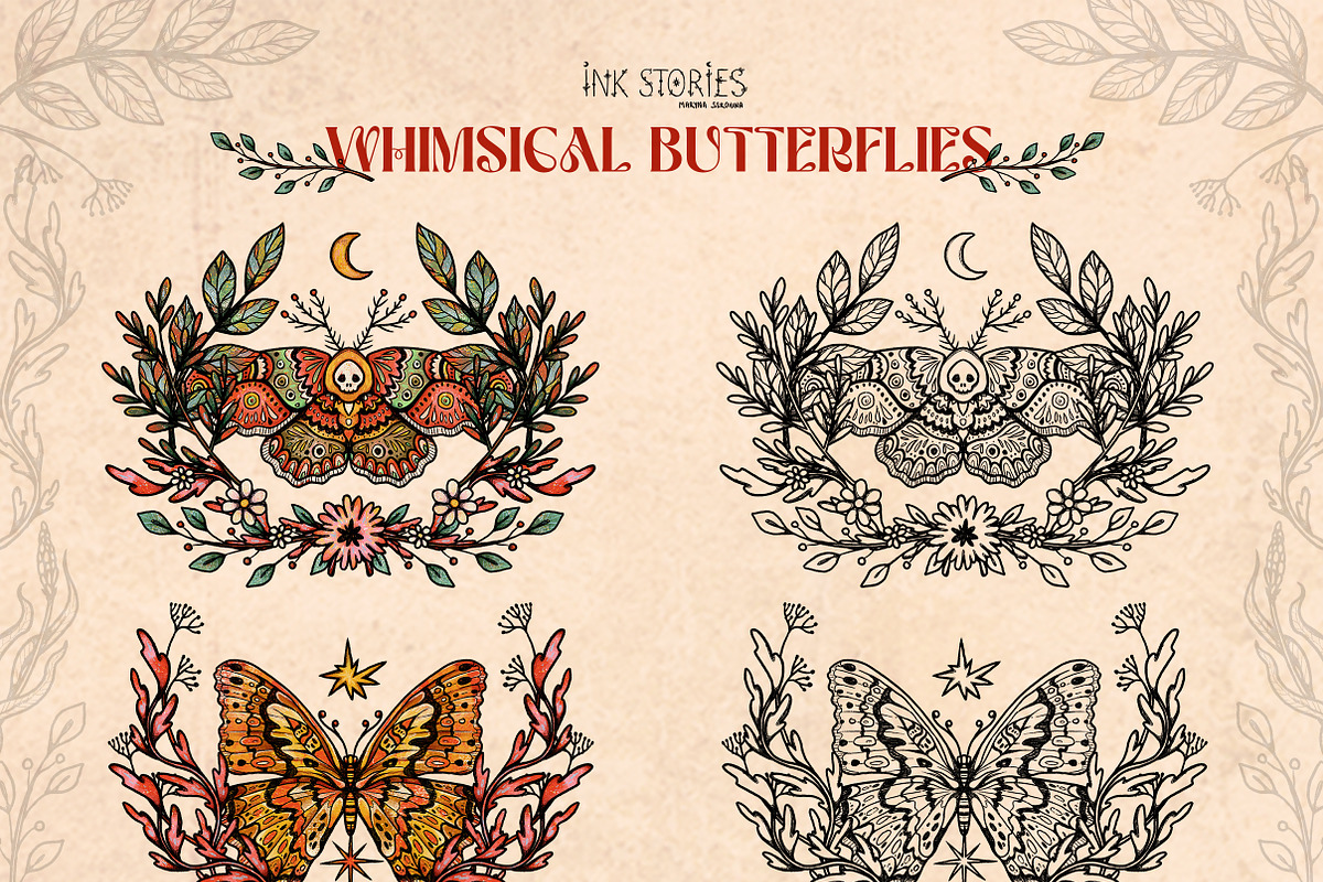 Whimsical Butterflies Boho Aesthetic, an Animal Illustration by Ink Stories (Photo 6 of 15)