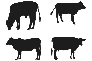 Cow Silhouette Set 1 Procreate Brush