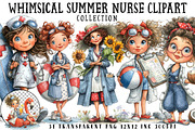Whimsical Summer Nurse PNG Clipart, an Illustration by OK Design (Thumbnail 1 of 6)