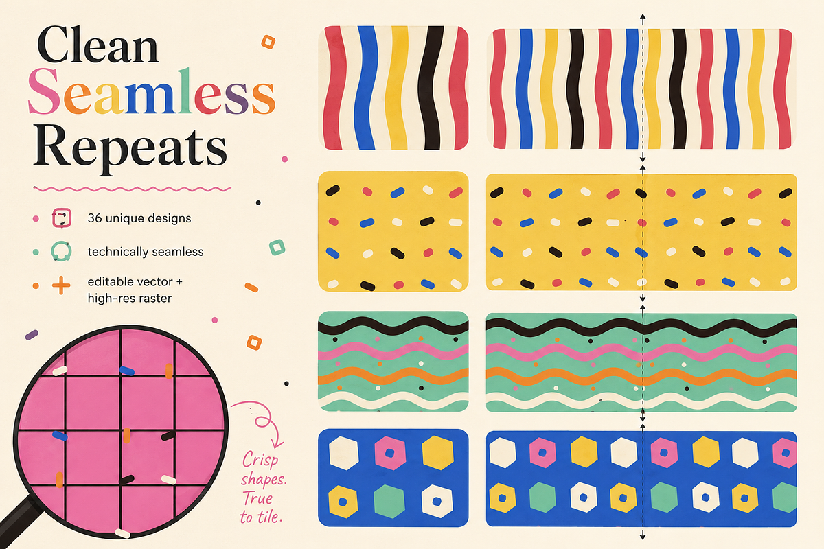 36 Wonky Geometric Seamless Patterns, a Pattern Graphic by Designs24hr (Photo 4 of 6)