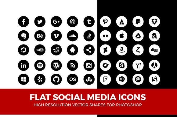 Simple Social Media Icons Circle Pck