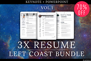 3X Resume Bundle-LeftCoast | 70% Off, a Resume Template by Template Monkey @dscience (Thumbnail 1 of 17)
