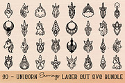 Unicorn Wood Earrings SVG Bundle, an Object Graphic by jannatulpakhi (Thumbnail 1 of 11)